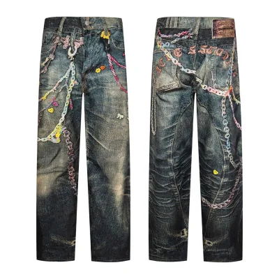 Acne Studios Jeans replica 1:1 Cotton Denim Printed Is 3d