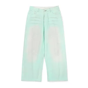 Acne Studios Jeans replica luxury 1:1 Green Distressed Washed Mint