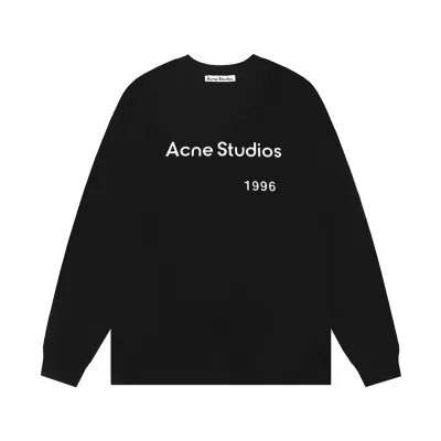 Acne Studios Long Sleeves replica 1:1 Black Cotton Printed Logo