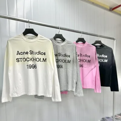 Acne Studios Long Sleeve replica 1:1 Black Pink Cotton Washed
