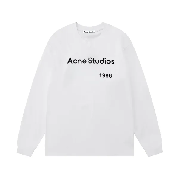Acne Studios L?£¤ng?¡èrmad replika superklon Vit bomullstryckt