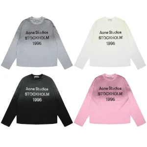 Acne Studios Långärmad replika lyx Svart Rosa Bomull tvättad