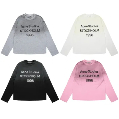 Acne Studios Långärmad replika lyx Svart Rosa Bomull tvättad