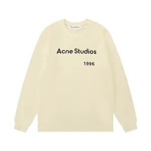 Acne Studios Long Sleeves replika lyxig bomullstryckt logotyp Dubbel