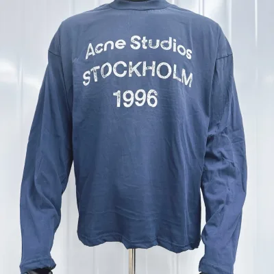 Acne Studios Långärmad replika superklon Blå Röd Bomull