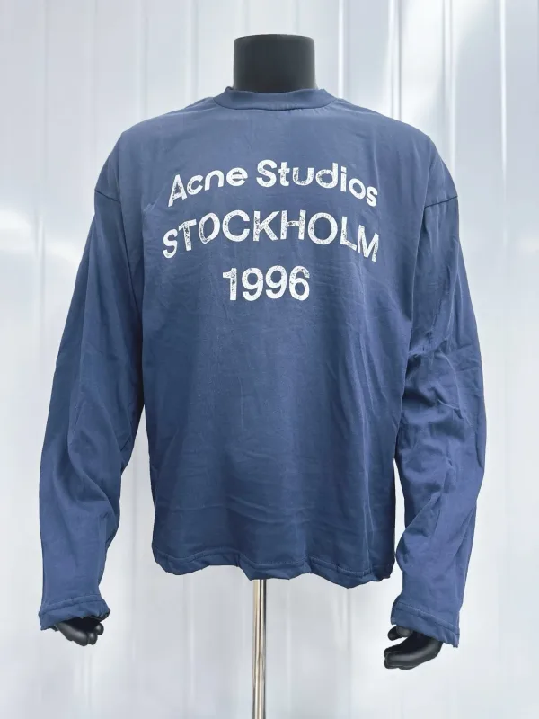 Acne Studios Långärmad replika superklon Blå Röd Bomull