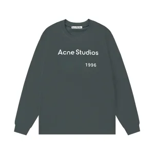 Acne Studios Long Sleeves replika lyxig gr?£¤ bomullstryckt logotyp