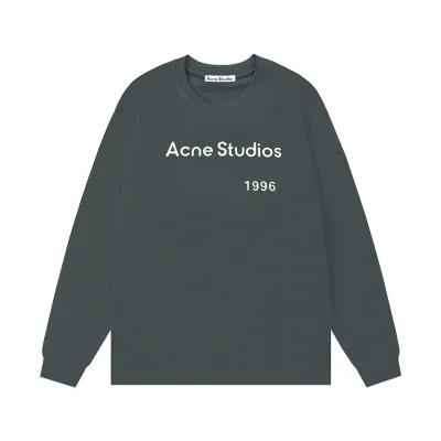 Acne Studios Long Sleeves replika lyxig gr?£¤ bomullstryckt logotyp