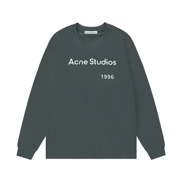 Acne Studios Long Sleeves replika lyxig gr?£¤ bomullstryckt logotyp