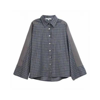 Acne Studios Shirt replica 1:1 Grey Retro Pl?¡èd Patchwork Casual