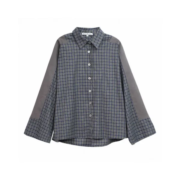 Acne Studios Shirt replica 1:1 Grey Retro Pl?¡èd Patchwork Casual