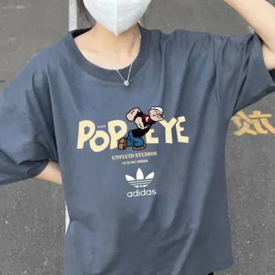 Adidas Short Sleeve Replica 1:1 Black White Cotton Embroidery Is