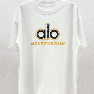 Alo Alot Shirt replica 1:1 lyxig Black Grey Cotton Crew