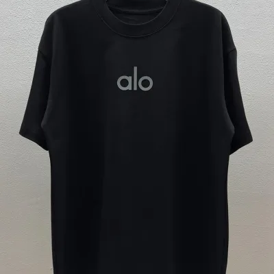 Alo Alot Shirt replica super clone Black White Cotton Crew