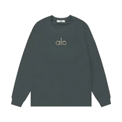 Alo Long Sleeve replika 1:1 superklon grå bomullsmonogram