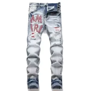 Amiri Trousers replica 1:1 Red Street In Bli Vanligt Pris