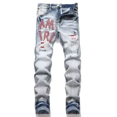 Amiri Trousers replica 1:1 Red Street In Bli Vanligt Pris