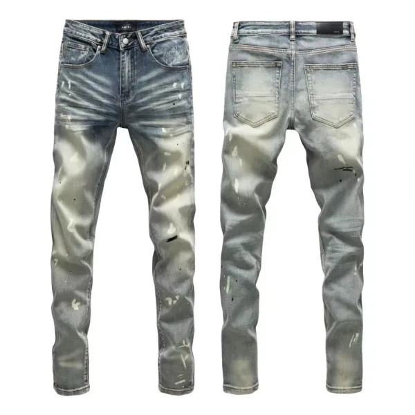 Amiri Trousers replica 1:1 Washed Ripped Of Styles Street Jeans