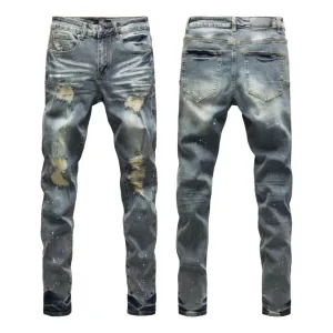 Amiri Trousers replica 1:1 Washed Ripped Of Styles Street Jeans
