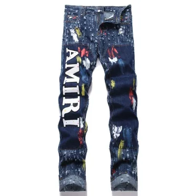 Amiri Trousers replica 1:1 White Leather Logo Street In Top