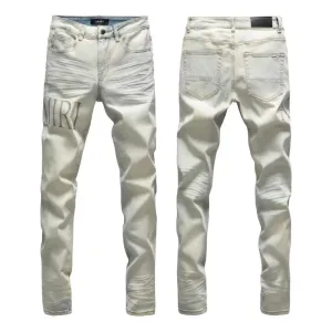 Amiri Trousers replica luxury 1:1 Washed Ripped Of Styles Street