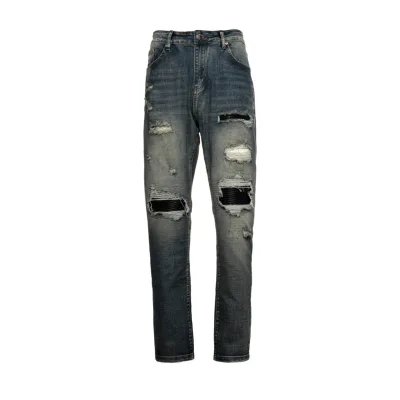 Amiri Byxor replika lyx läder tvättad Distressed In Street Jeans
