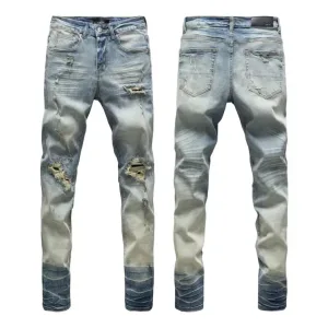 Amiri Trousers replica super clone Washed Ripped Of Styles Street