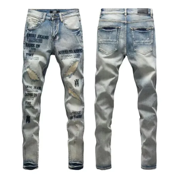 Amiri Trousers replica super clone Washed Ripped Of Styles Street