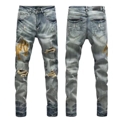 Amiri Trousers replica super clone Washed Ripped Of Styles Street