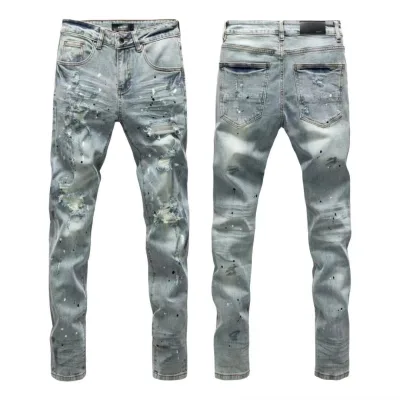 Amiri Trousers replica super clone Washed Ripped Of Styles Street