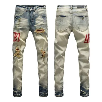 Amiri Trousers replica super clone Washed Ripped Of Styles Street