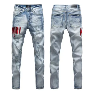 Amiri Trousers replica super clone Washed Ripped Of Styles Street