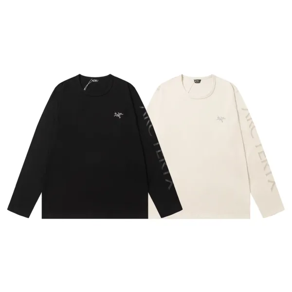 Arctetyx långärmad replika lyxig svart logotyp broderad originaldekal