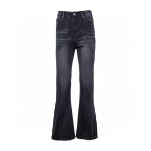 Balenciaga Jeans replika lyx Svart Denim Dessa Design Trendiga utsvängda