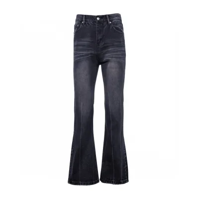 Balenciaga Jeans replika lyx Svart Denim Dessa Design Trendiga utsvängda
