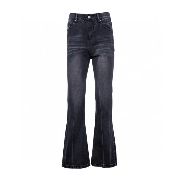 Balenciaga Jeans replika lyx Svart Denim Dessa Design Trendiga utsvängda