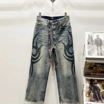 Balenciaga Jeans replika lyx Blue Washed Vintage Perfect Yk Hand