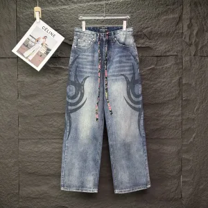 Balenciaga Jeans replika lyx Blue Washed Vintage Yk Handm?£¤lade