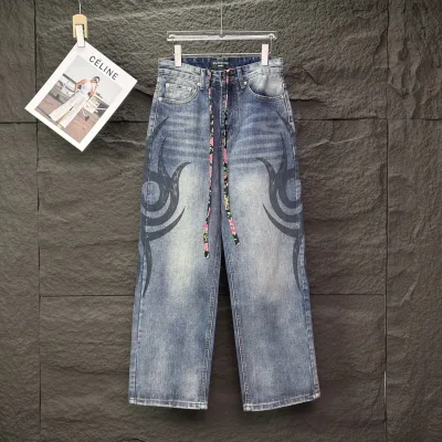 Balenciaga Jeans replika lyx Blue Washed Vintage Yk Handm?£¤lade