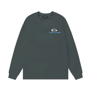 Balenciaga l?£¤ng?¡èrmad replika lyxig gr?£¤ bomullstryckt logotyp dubbel