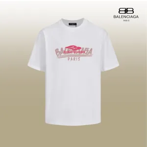 Balenciaga Short Sleeve Replica Luxury Logo Label Mp Dense Double