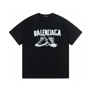 Balenciaga Short Sleeve Replica Luxury Logo Label Mp Dense Double