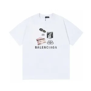 Balenciaga Short Sleeve Replica Luxury Logo Label Mp Dense Double