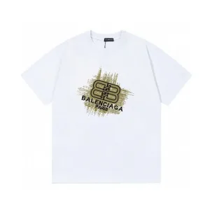 Balenciaga Short Sleeve Replica Luxury Logo Label Mp Dense Double