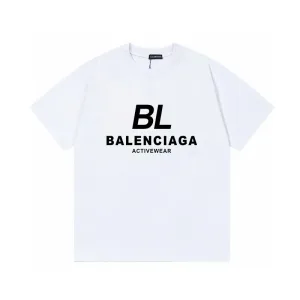 Balenciaga kort?¡èrmad replika lyxig svart vit bomullslogoetikett
