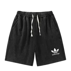 Balenciaga Shorts replica lyx 1:1 Black Cotton Logo Längd midja