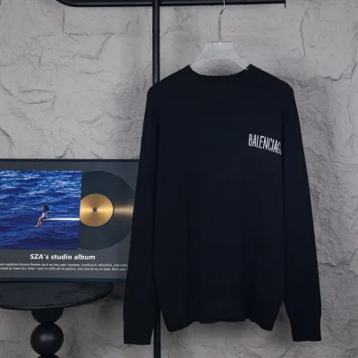 Balenciaga Sweater replica luxury 1:1 Black Blue Wool Is Premium