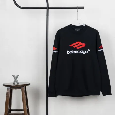 Balenciaga Sweatshirt replica lyx Svart Vit Bomull broderad till Xb