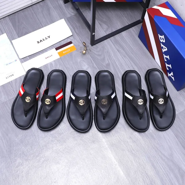 Bally Hausschuhe Replik Luxus Rindsleder Marke Flip Flops erhältlich anpassbar