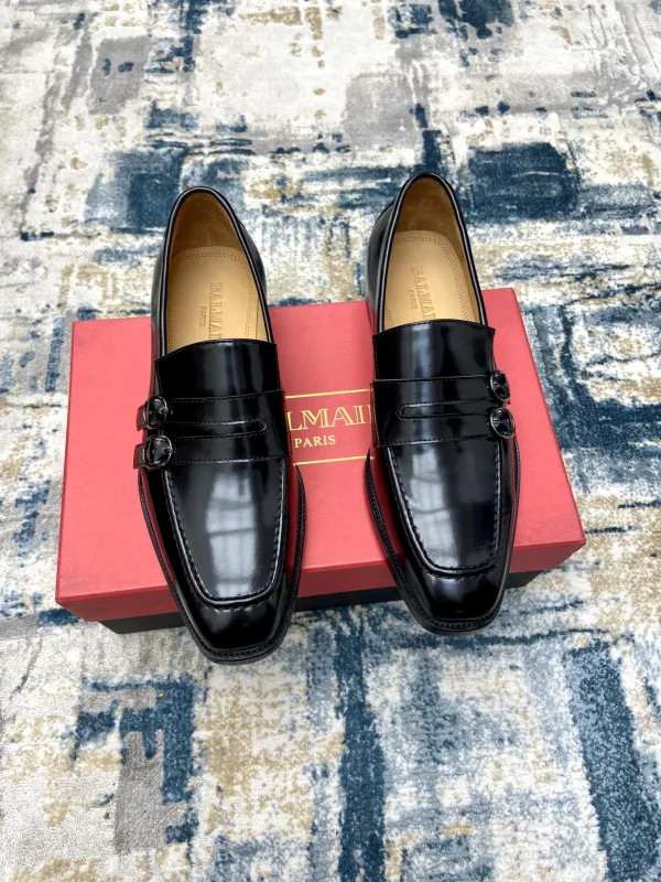 Balmain Lederschuhe Replik Super Klon Kalbsleder Rindsleder Luxus Echt